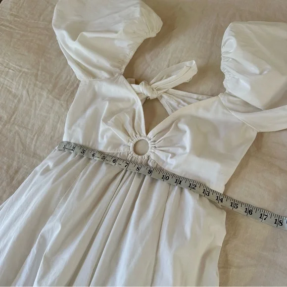 Abercrombie & Fitch White Puff Sleeve ORing Dress Size Medium - Picture 11 of 12